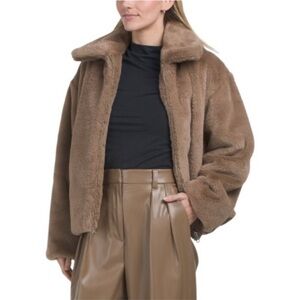 Kenneth Cole Brown Faux Fur Jacket